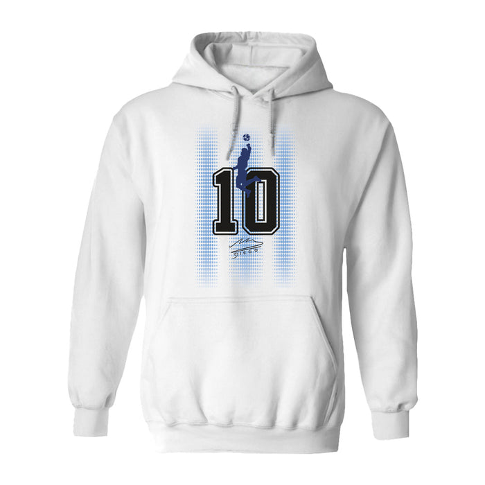 Maradona White Cotton Fleece Long Sleeve Hoodie Men