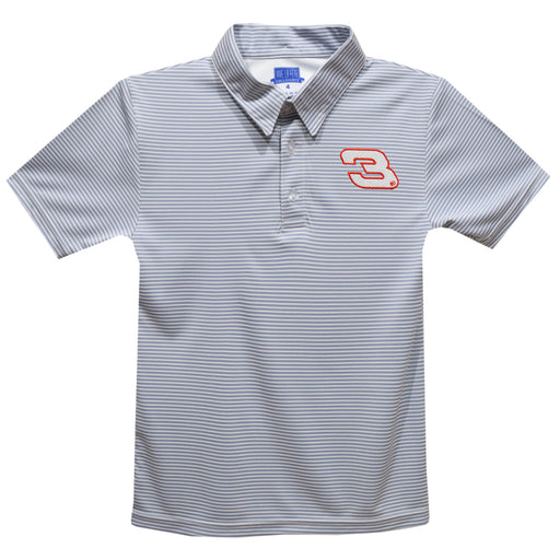 Dale Earnhardt Sr. Vive La Fete  Pencil Stripe Polo - Gray