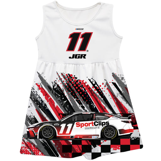 Denny Hamlin Vive La Fete NASCAR Abstract Check Halftones Tank Dress - White