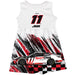 Denny Hamlin Vive La Fete NASCAR Abstract Check Halftones Tank Dress - White