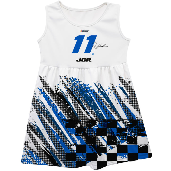 Denny Hamlin Vive La Fete NASCAR Abstract Check Halftones Tank Dress - White