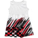 Denny Hamlin Vive La Fete NASCAR Abstract Check Halftones Tank Dress - White - Vive La Fête - Online Apparel Store