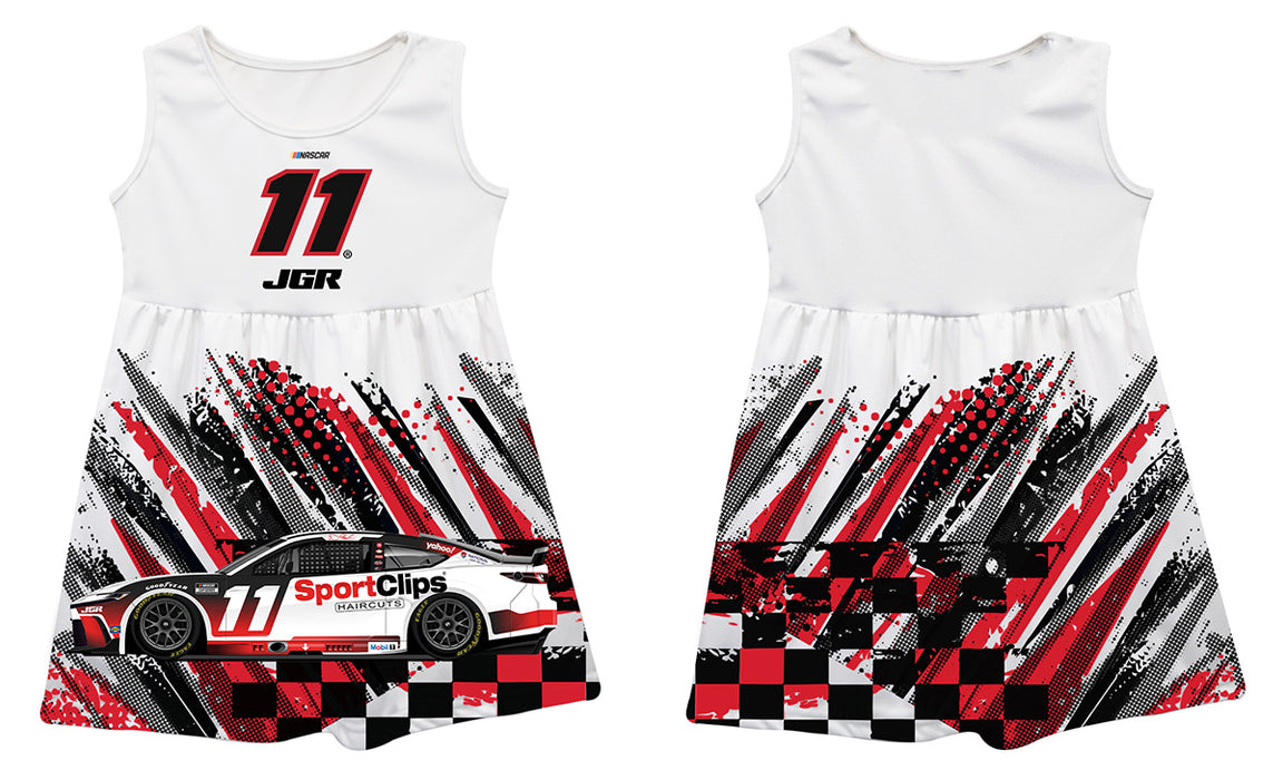 Denny Hamlin Vive La Fete NASCAR Abstract Check Halftones Tank Dress - White - Vive La Fête - Online Apparel Store