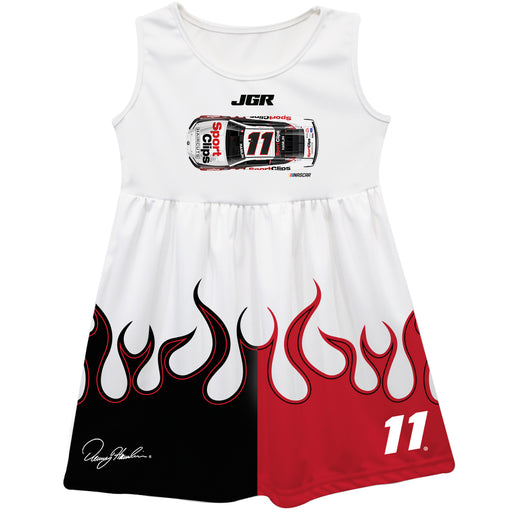 Denny Hamlin Vive La Fete NASCAR Car - Flames Tank Dress - White