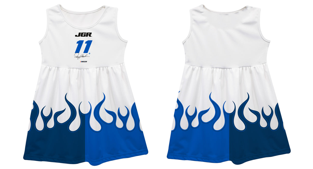 Denny Hamlin Vive La Fete NASCAR Car - Flames Tank Dress - White
