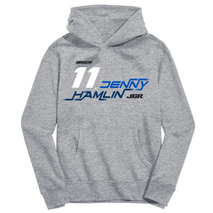 Denny Hamlin NASCAR Pullover Cotton Hoodie - Grey