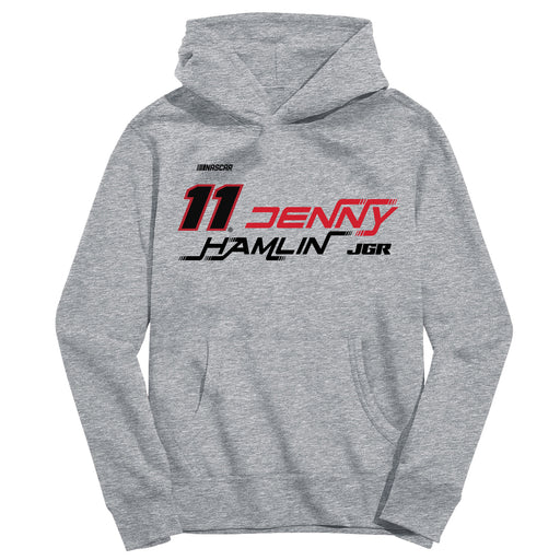 Denny Hamlin NASCAR Pullover Cotton Hoodie - Grey