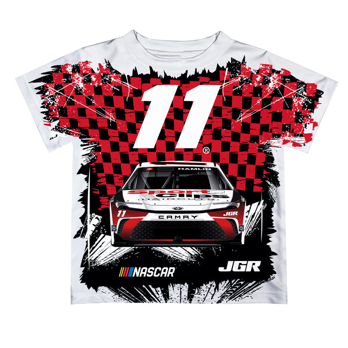 Denny Hamlin Vive La Fete NASCAR Checkered Racing Car T-Shirt - Red