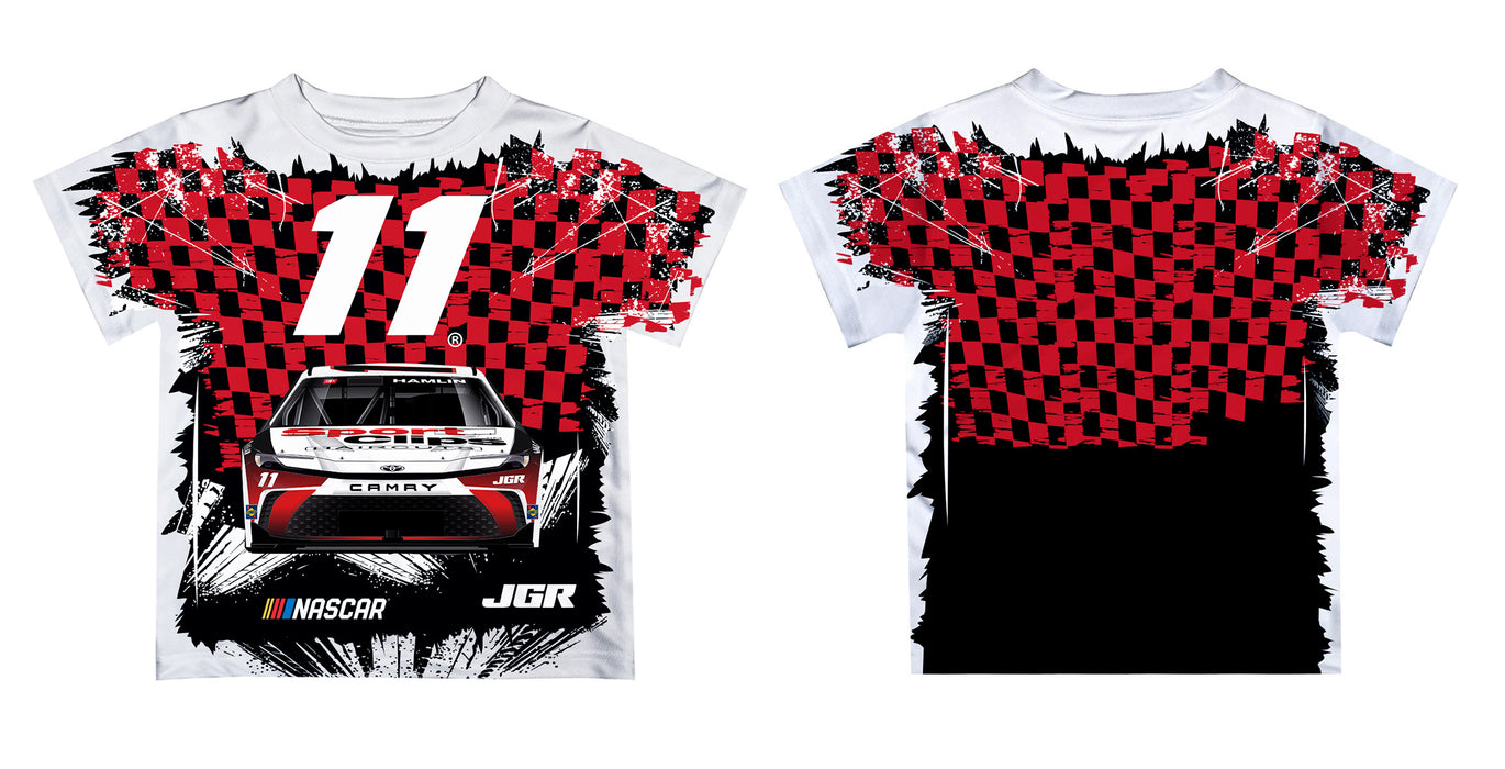 Denny Hamlin Vive La Fete NASCAR Checkered Racing Car T-Shirt - Red - Vive La Fête - Online Apparel Store