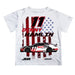 Denny Hamlin Vive La Fete NASCAR Flag Racing Car T-Shirt  - White