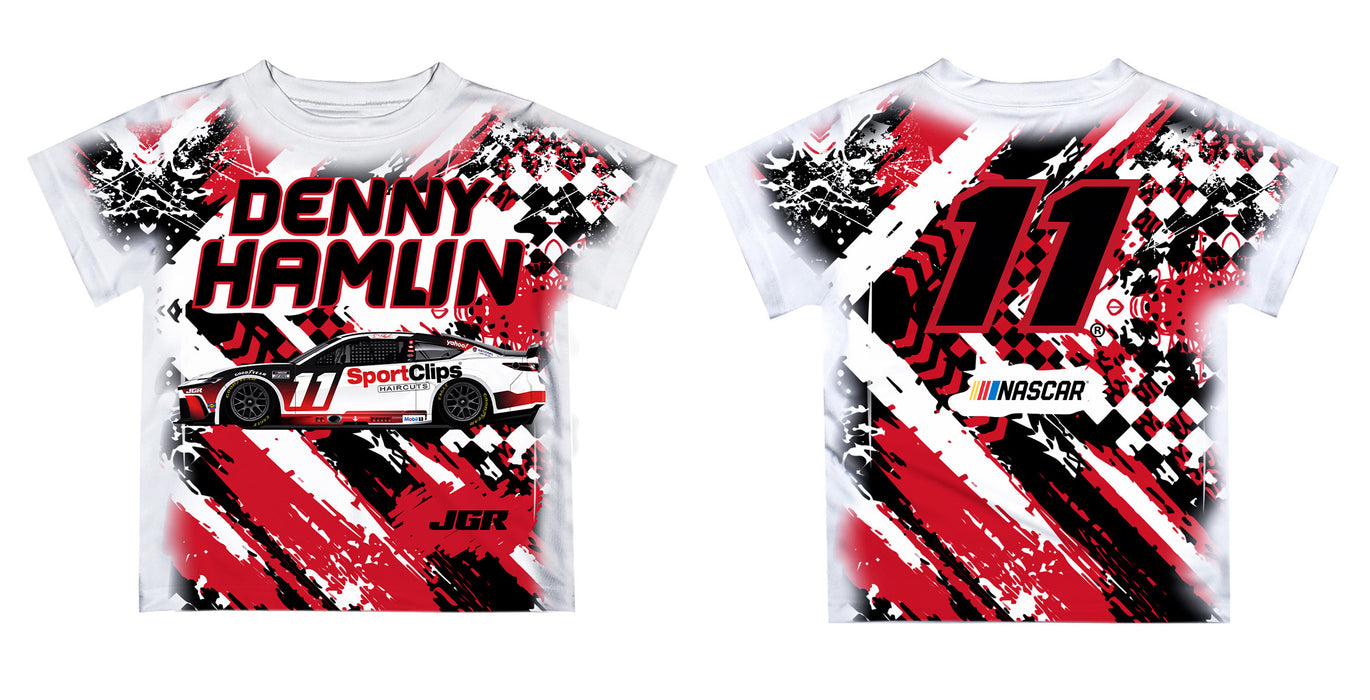 Denny Hamlin Vive La Fete NASCAR Abstract Kids T-Shirt - Red - Vive La Fête - Online Apparel Store