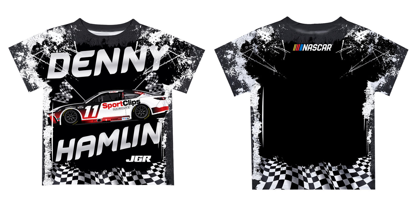 Denny Hamlin Vive La Fete NASCAR Abstract Kids T-Shirt - Black - Vive La Fête - Online Apparel Store