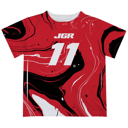 Denny Hamlin Vive La Fete NASCAR Marble T-Shirt  - Red