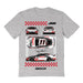 Denny Hamlin NASCAR Car View Cotton T-Shirt - Grey