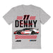 Denny Hamlin NASCAR Name Grid Classic Cotton T-Shirt - Grey