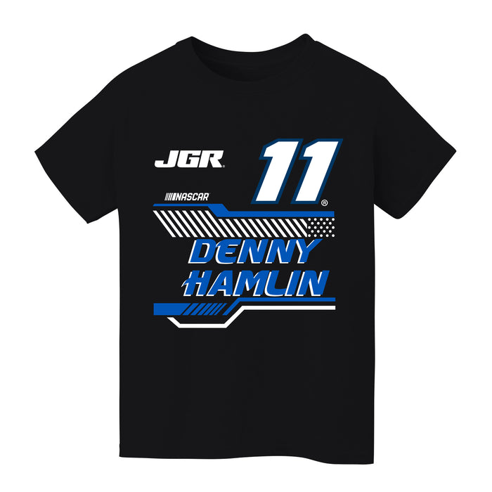 Denny Hamlin NASCAR Geometric Classic Front Cotton T-Shirt - Black