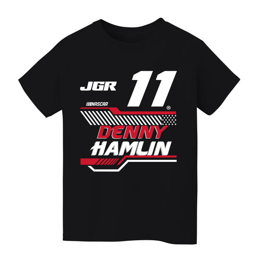 Denny Hamlin NASCAR Geometric Classic Front Cotton T-Shirt - Black