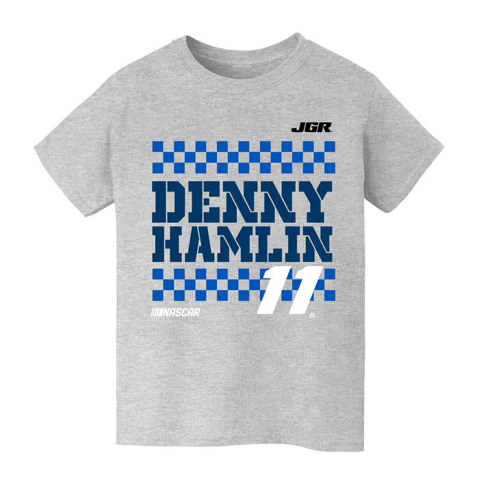 Denny Hamlin NASCAR Grid Car Cotton T-Shirt  - Grey