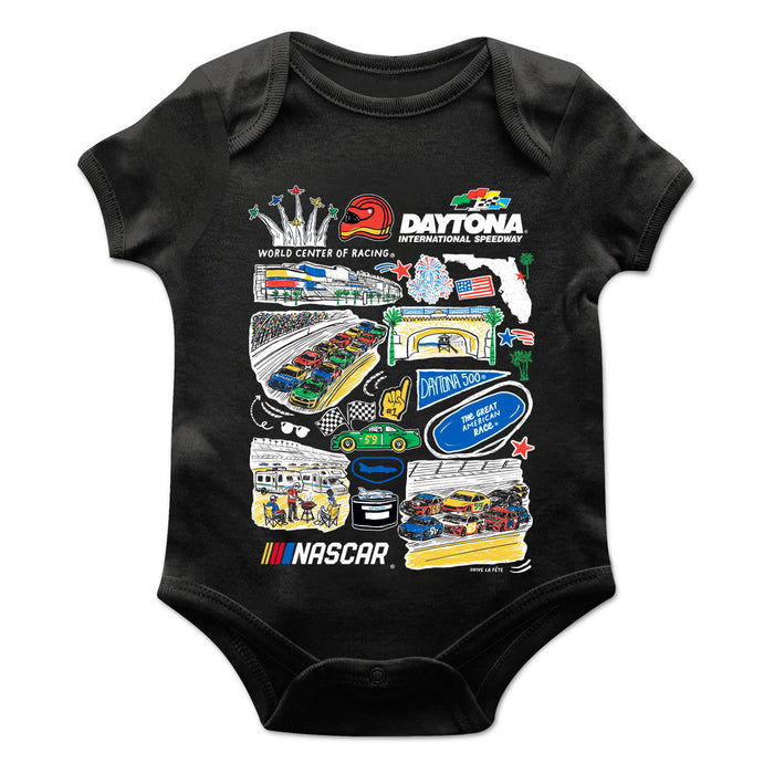 Daytona International Speedway NASCAR Cotton Short Sleeve Bodysuit With Logo - Vive La Fête - Online Apparel Store