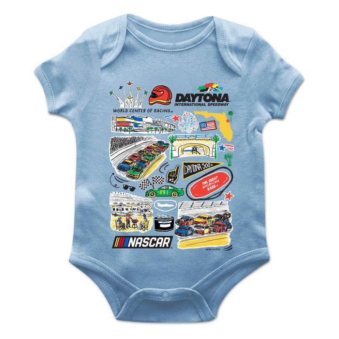 Daytona International Speedway NASCAR Cotton Short Sleeve Bodysuit With Logo - Vive La Fête - Online Apparel Store