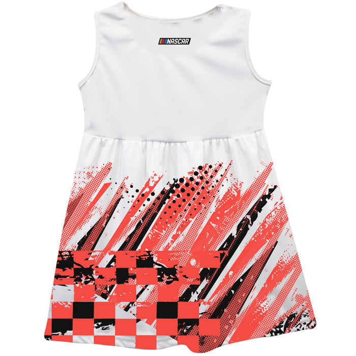 Daytona International Speedway NASCAR Abstract Check Halftones Tank Dress White