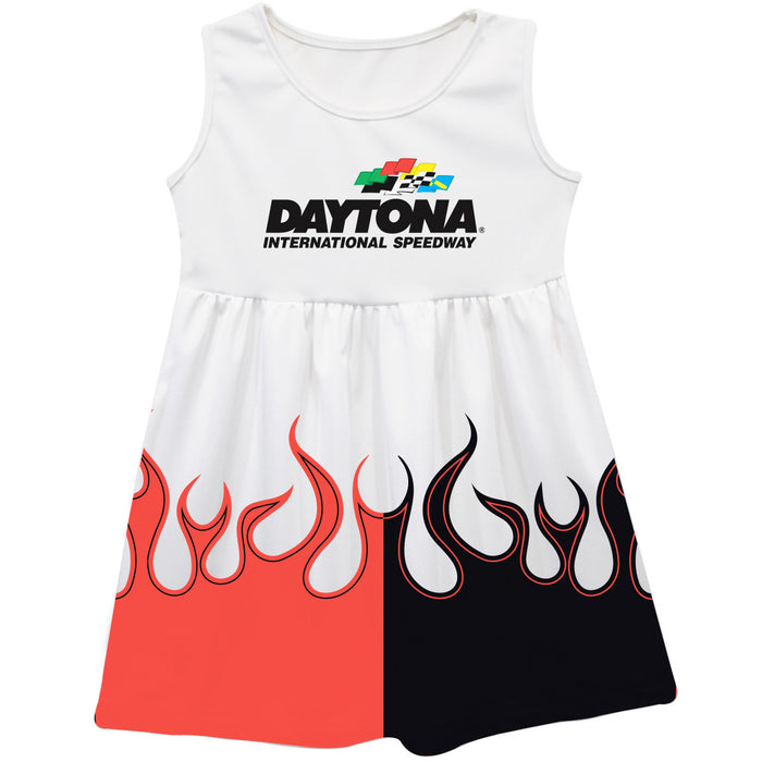 Daytona International Speedway NASCAR Flames Tank Dress White