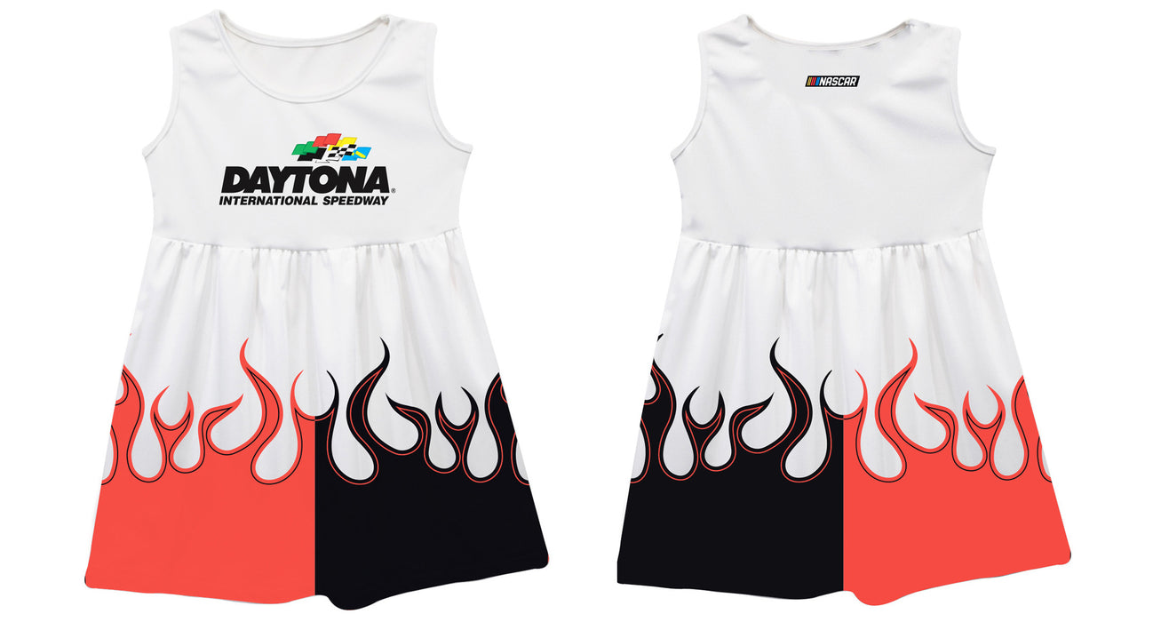 Daytona International Speedway NASCAR Flames Tank Dress White
