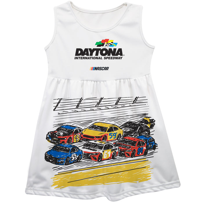 Daytona International Speedway NASCAR Abstract shapes Tank Dress White