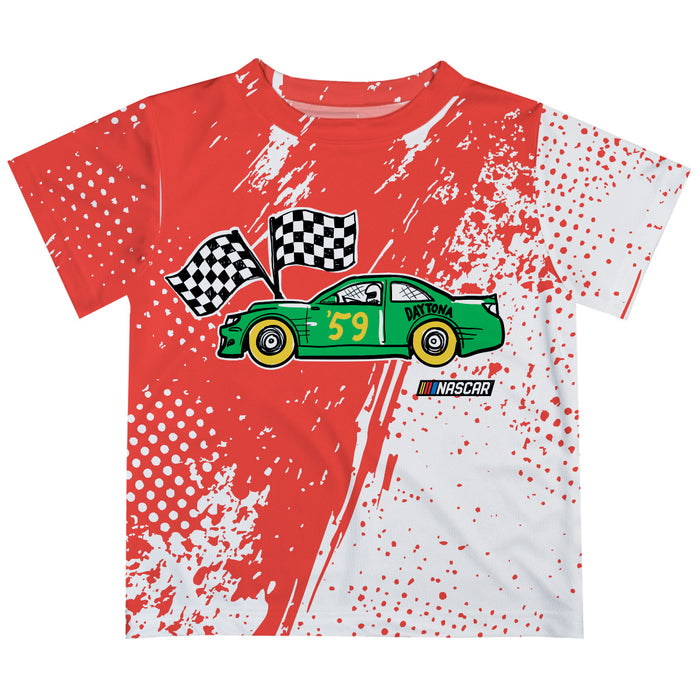 Daytona International Speedway NASCAR Short Sleeve Tee Red and White - Vive La Fête - Online Apparel Store