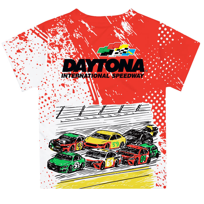 Daytona International Speedway NASCAR Short Sleeve Tee Red and White - Vive La Fête - Online Apparel Store
