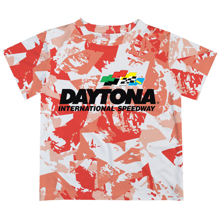 Daytona International Speedway NASCAR Brush Print Short Sleeve Tee Red