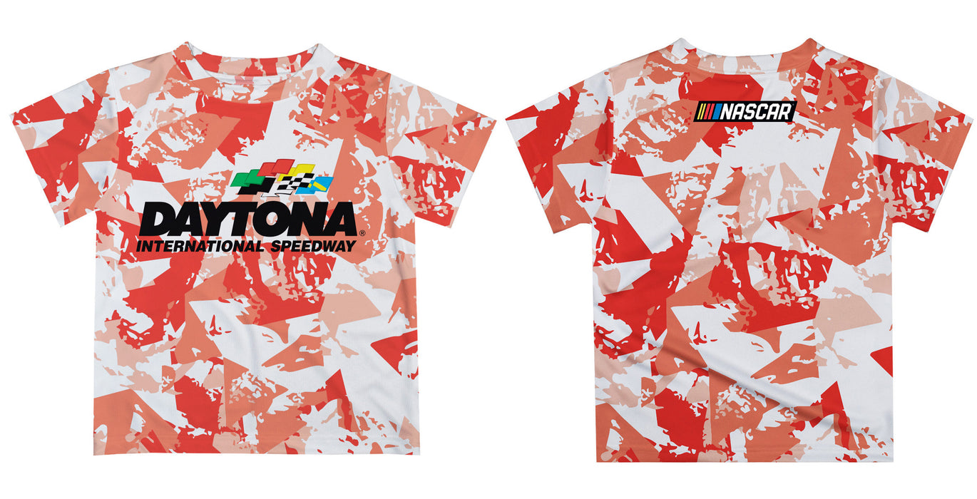 Daytona International Speedway NASCAR Brush Print Short Sleeve Tee Red