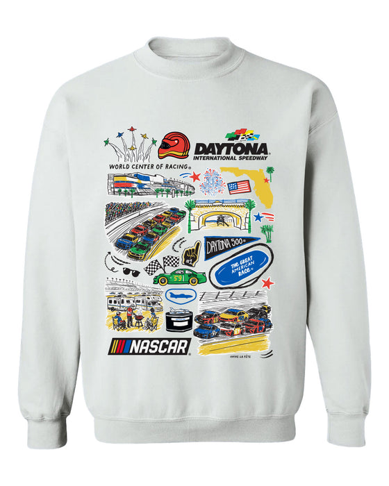 Dayton International Speedway NASCAR Womens Cotton Crewneck Pullover Sweatshirt White