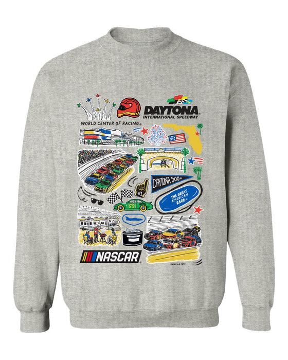 Dayton International Speedway NASCAR Womens Cotton Crewneck Pullover Sweatshirt Gray