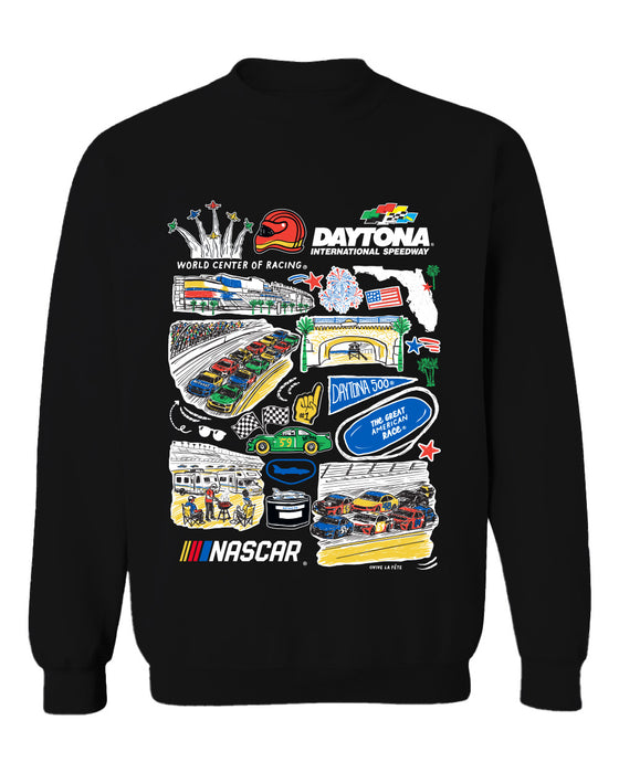 Dayton International Speedway NASCAR Womens Cotton Crewneck Pullover Sweatshirt Black
