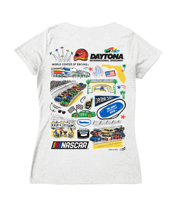 Daytona International Speedway NASCAR Women's V-neck Fitted Cotton T-Shirt