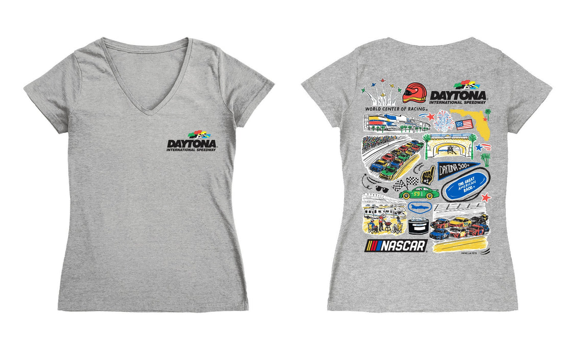 Daytona International Speedway NASCAR Women's V-neck Fitted Cotton T-Shirt