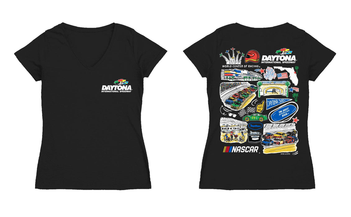 Daytona International Speedway NASCAR Women's V-neck Fitted Cotton T-Shirt