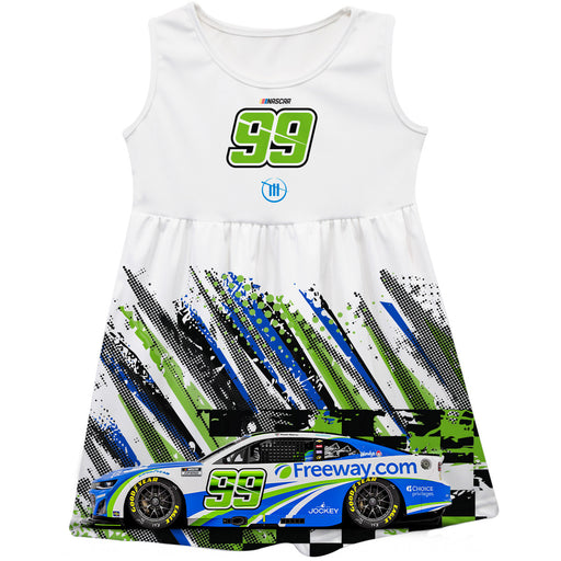Daniel Suarez NASCAR White Abstract Tank Dress