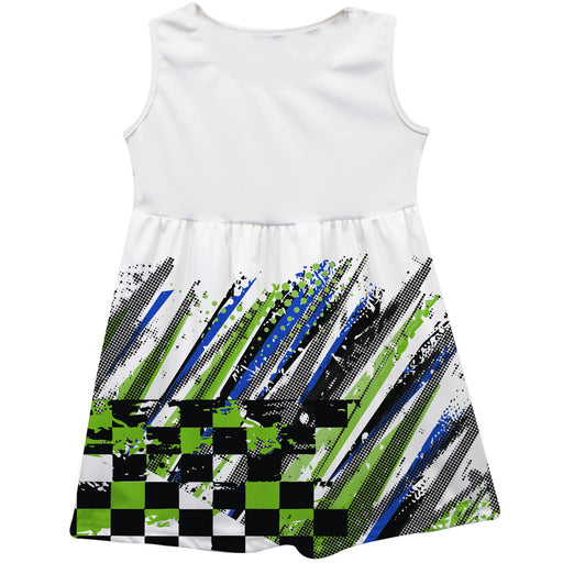 Daniel Suarez NASCAR White Abstract Tank Dress - Vive La Fête - Online Apparel Store