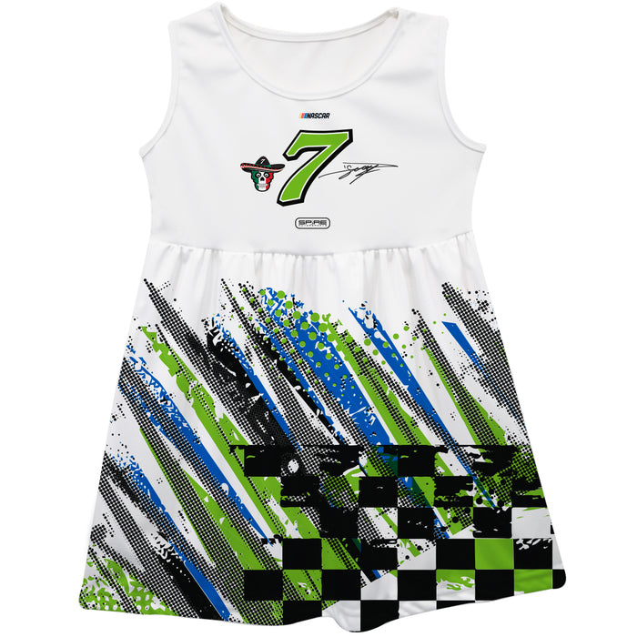 Daniel Suarez NASCAR White Abstract Tank Dress