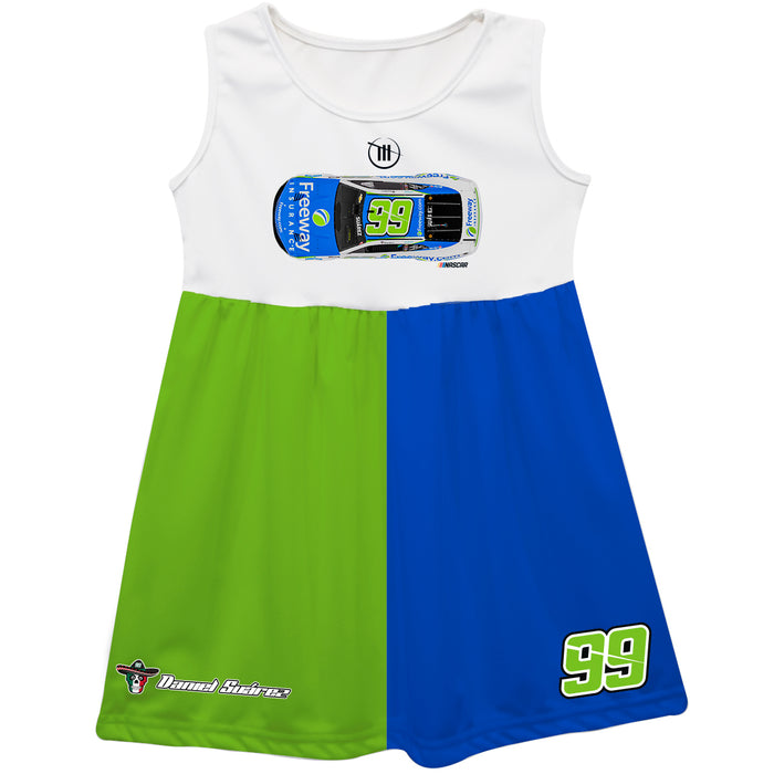 Daniel Suarez  Nascar Car Flames Tank Dress - White