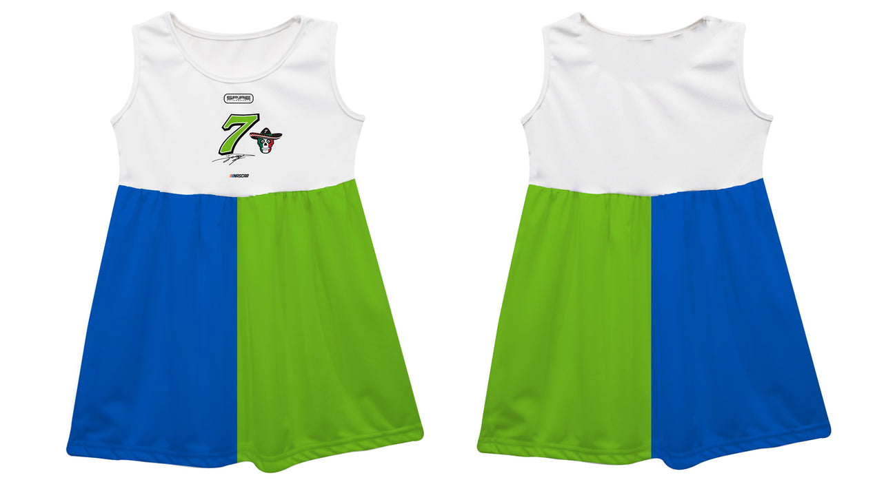 Daniel Suarez  Nascar Car Flames Tank Dress - White