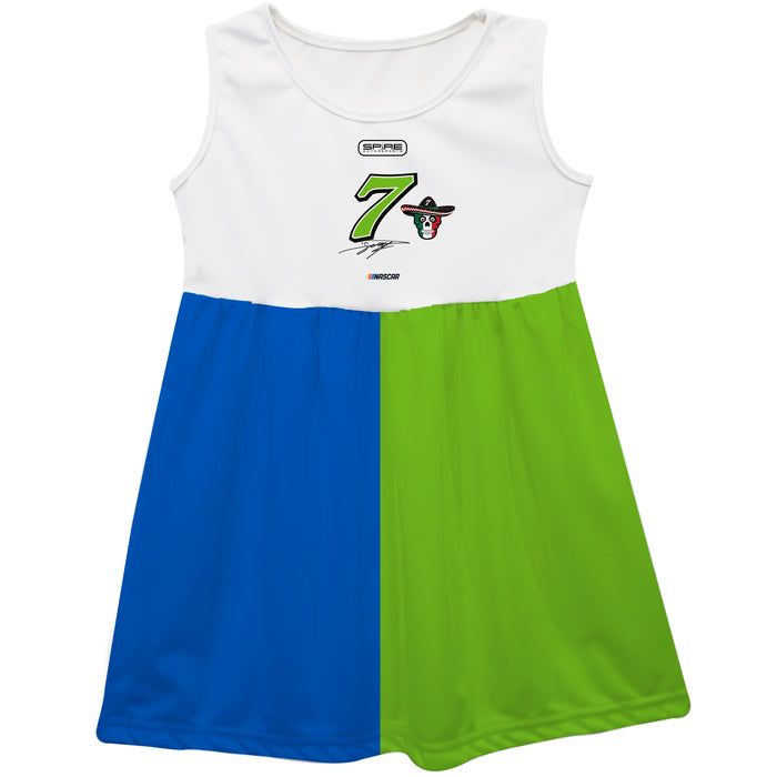 Daniel Suarez  Nascar Car Flames Tank Dress - White
