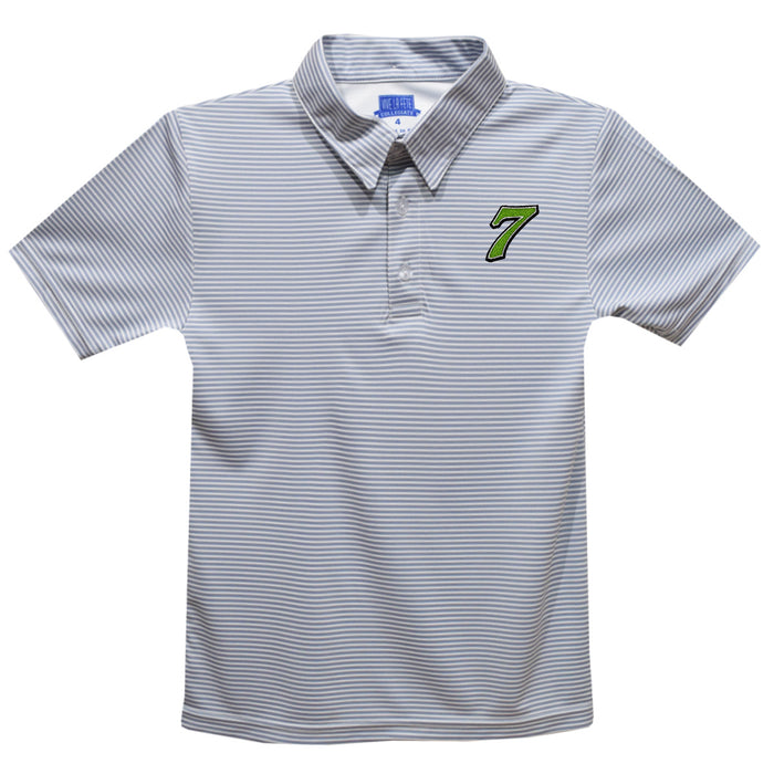 Daniel Suarez Youth Vive La Fete Pencil Stripe Polo - Gray