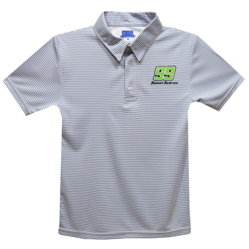 Daniel Suarez Vive La Fete Pencil Stripe Polo - Gray