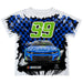 Daniel SuarezVive La Fete Checkered Racing Car T-Shirt- Blue
