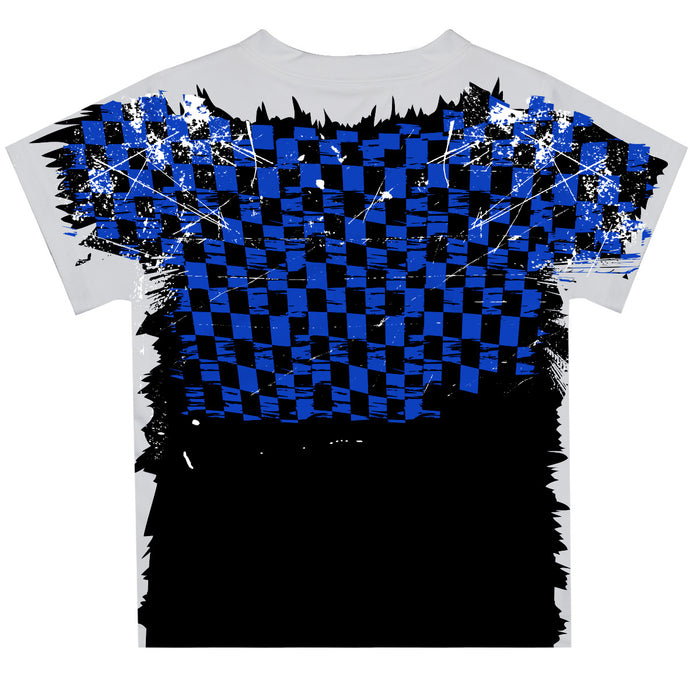 Daniel SuarezVive La Fete Checkered Racing Car T-Shirt- Blue - Vive La Fête - Online Apparel Store