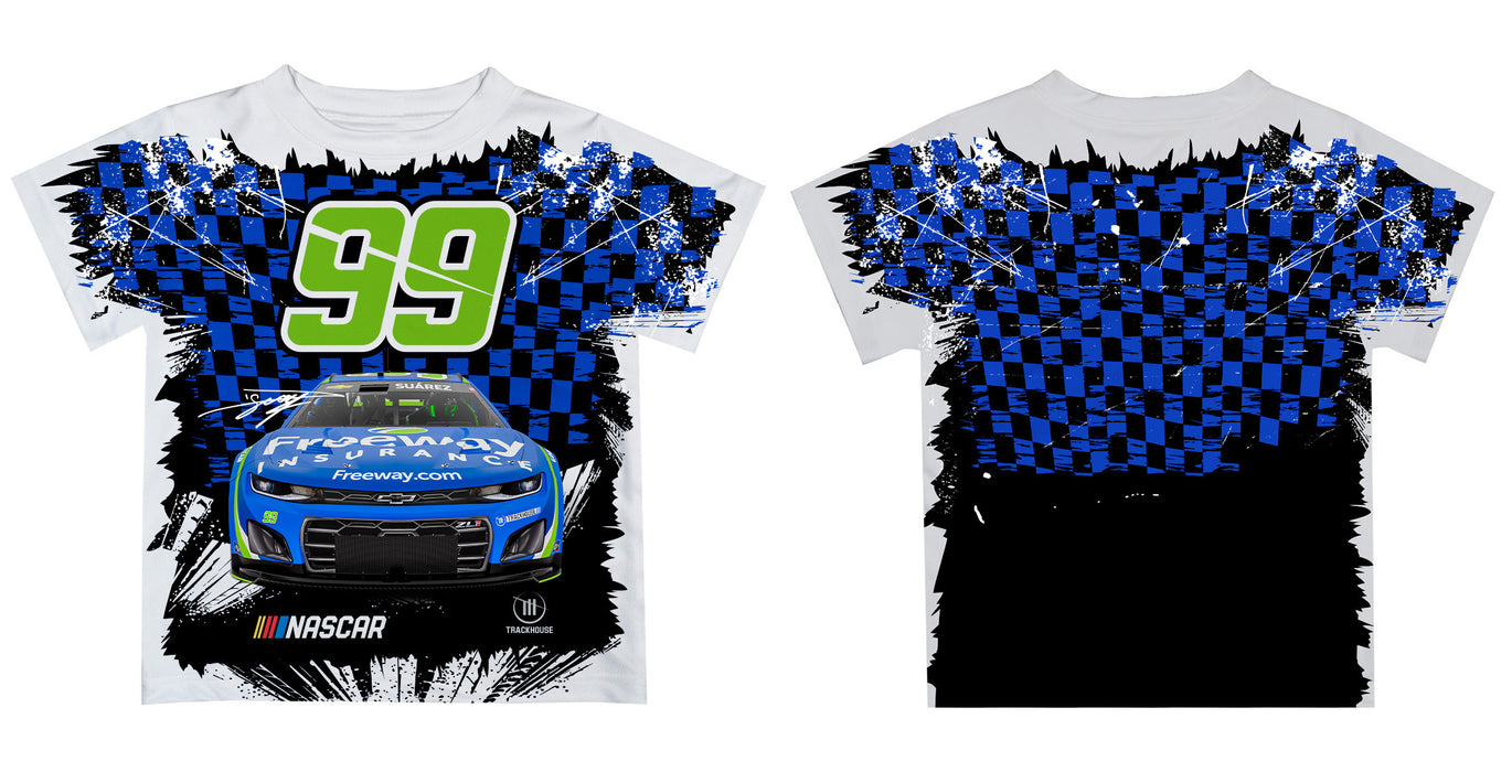 Daniel SuarezVive La Fete Checkered Racing Car T-Shirt- Blue - Vive La Fête - Online Apparel Store