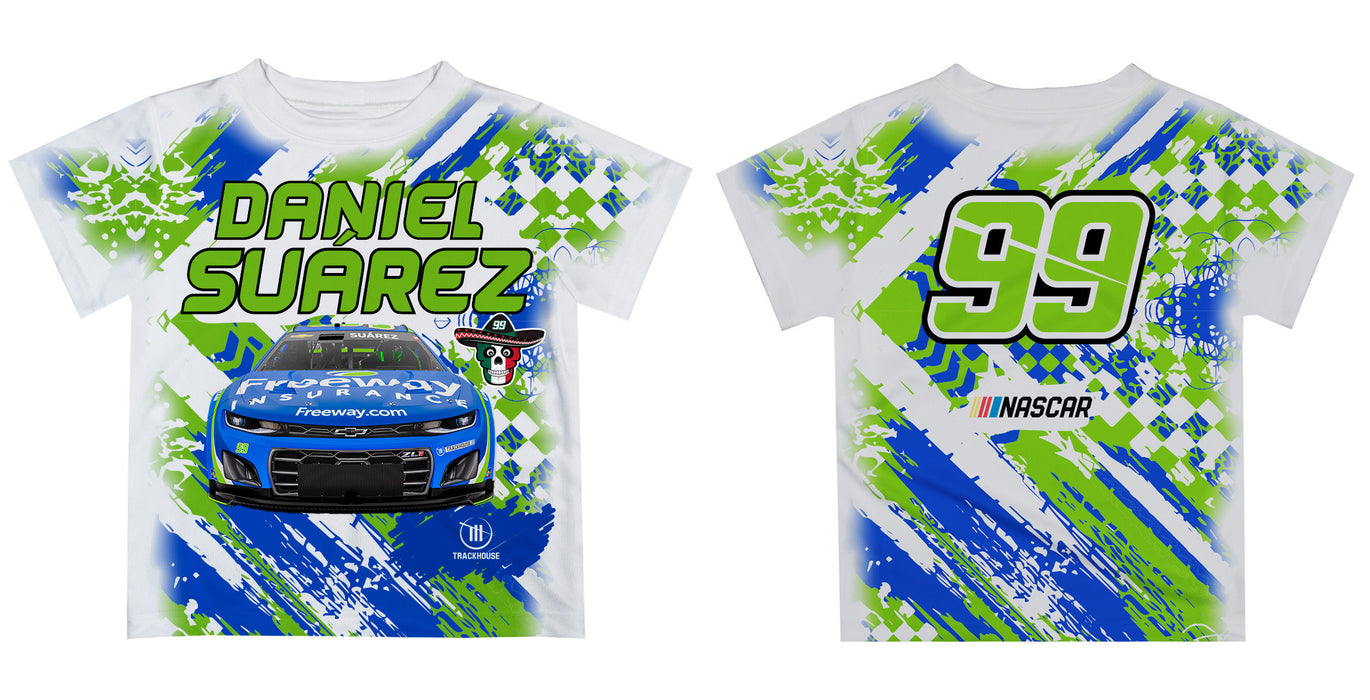 Daniel Suarez Vive La Fete Paint Brush Racing Car T-Shirt- White - Vive La Fête - Online Apparel Store
